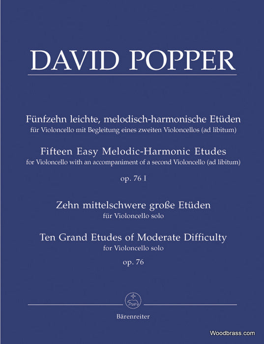 Popper D. - 15 Easy MELODIC-harmonic Etudes Op.76 - Violoncelle