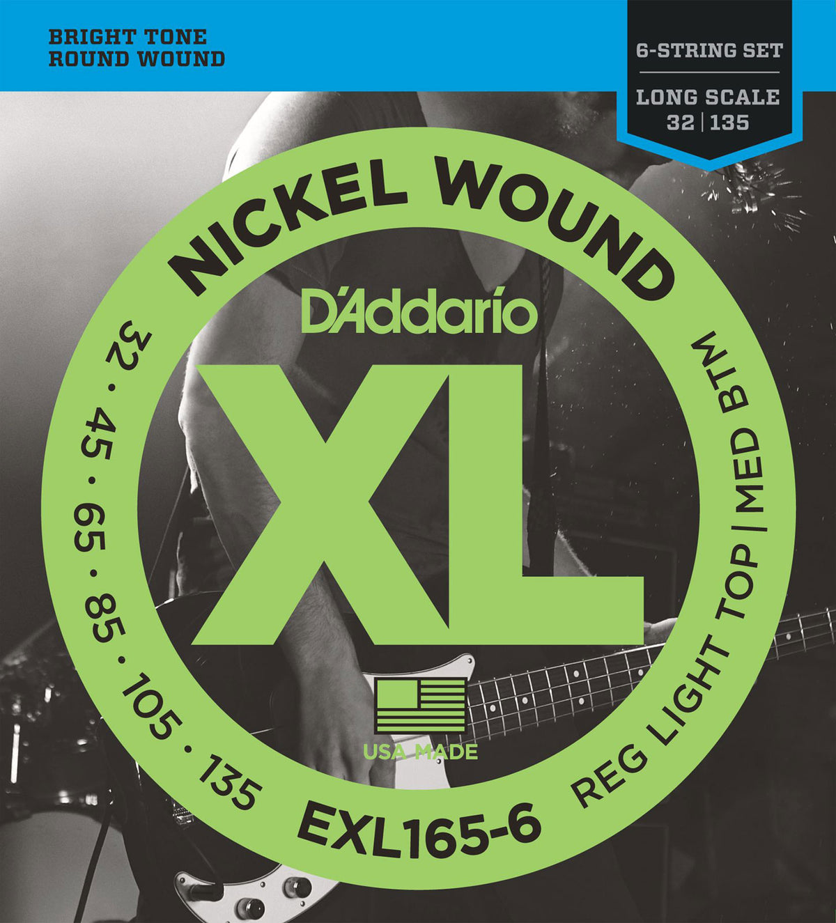 EXL165-6 nikkel omwonden lange mensuur Regular Light Top 32-135