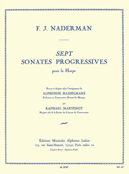 7 Sonates Progressives Opus 92 pour la Harpe