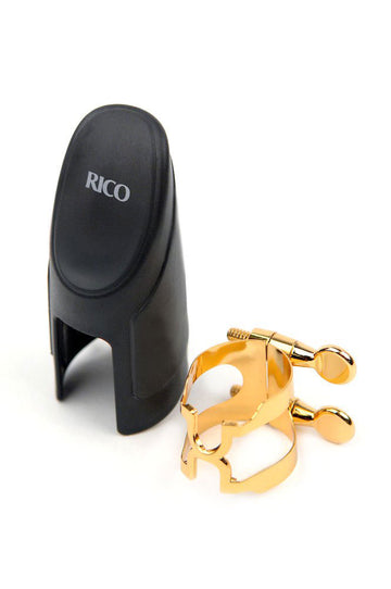Ligature H et Couvre-bec Saxophone Soprano Doré
