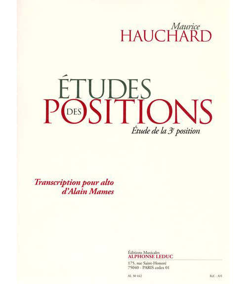 Hauchard M. - Etude De La Troisieme Position - Alto