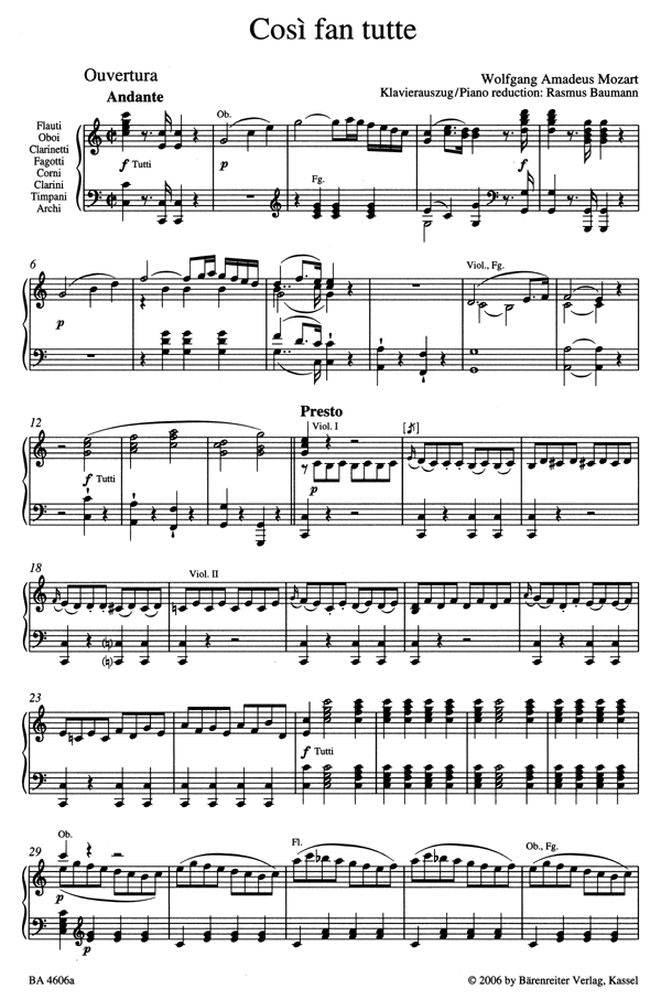 Moz W.A. - Cosi Fan Tutte Kv 588 - Ch Piano