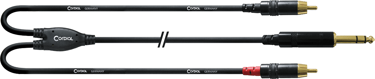 Y-Kabel Splitter Stereo Jack/2 RCA 90 CM