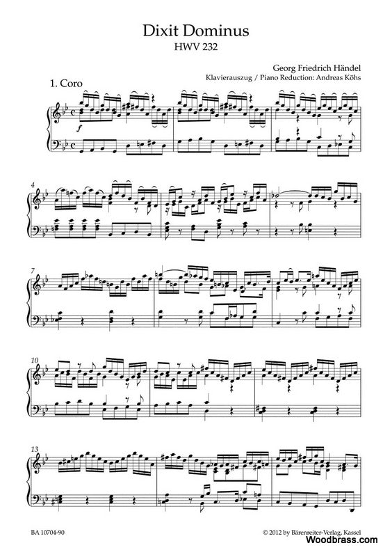 Handel G.F. - Dixit Dominus HWV 232 - Vocal Score