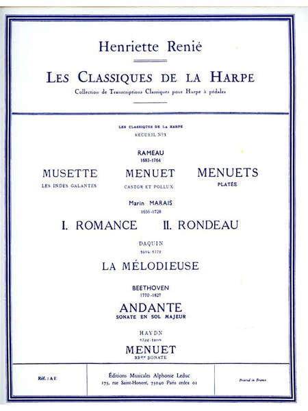Les Classiques de la Harpe No. 1