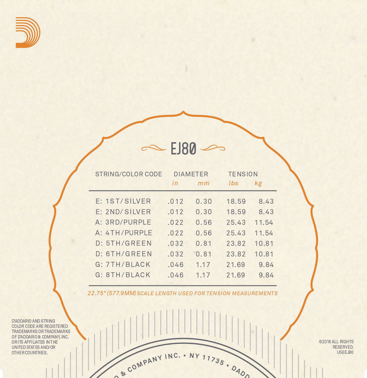 EJ80 Cordes pour Mandoline Medium 12-46