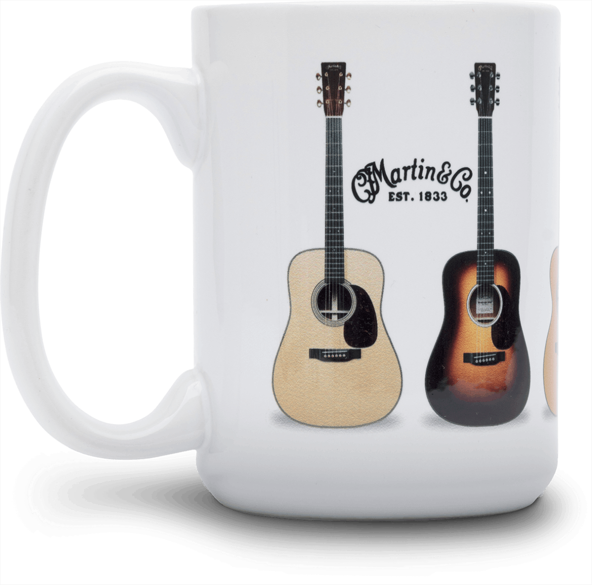 Mug Ceramic With Guitars White