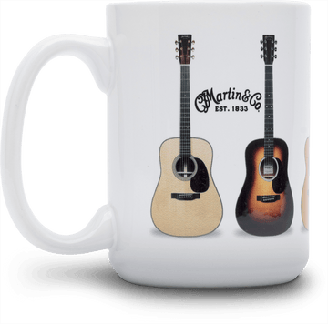 Mug Ceramic With Guitars White