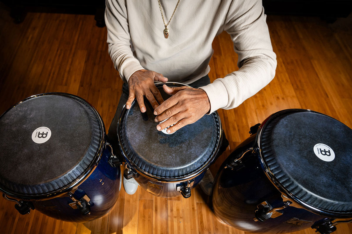 Artist Series William Kachiro Conga 11 3/4" /REMO® Black Calfskin Skyndeep Heads - Blue Wave