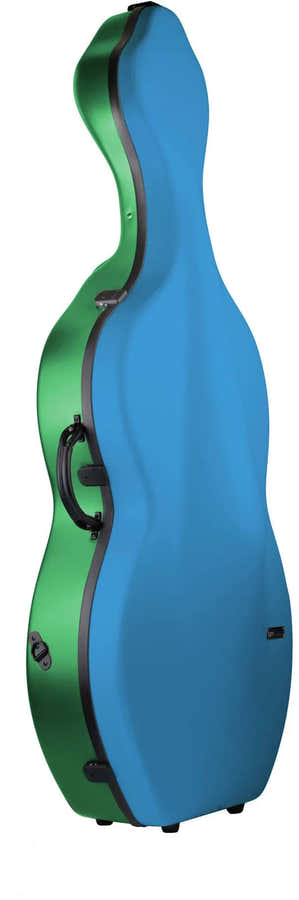 Étui Violoncelle 4/4 Hightech Bonbon + Roues - Bleu/Vert