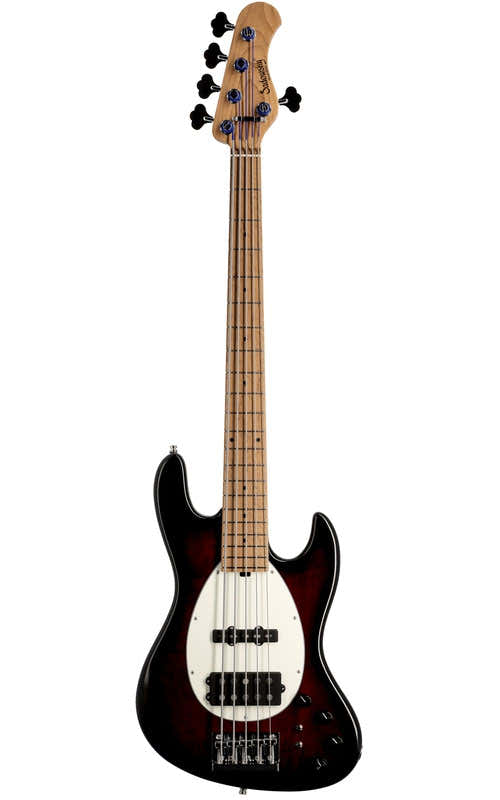 Masterbuilt Vintage Mj Bass 5 Frêne Burgundy Burst Trans.