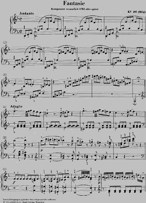 Mozart W.a. - Fantasy D Minor KV 397 (385G)