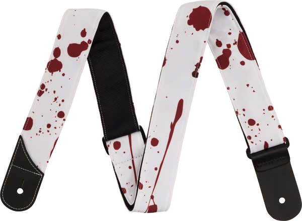 Jackson Guitars Sangle Anti-éclaboussures Blanche et Rouge de 2"