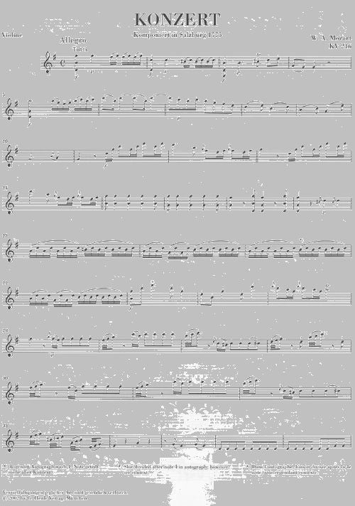 Mozart W.a. - Violin Concerto No. 3 G Major K. 216