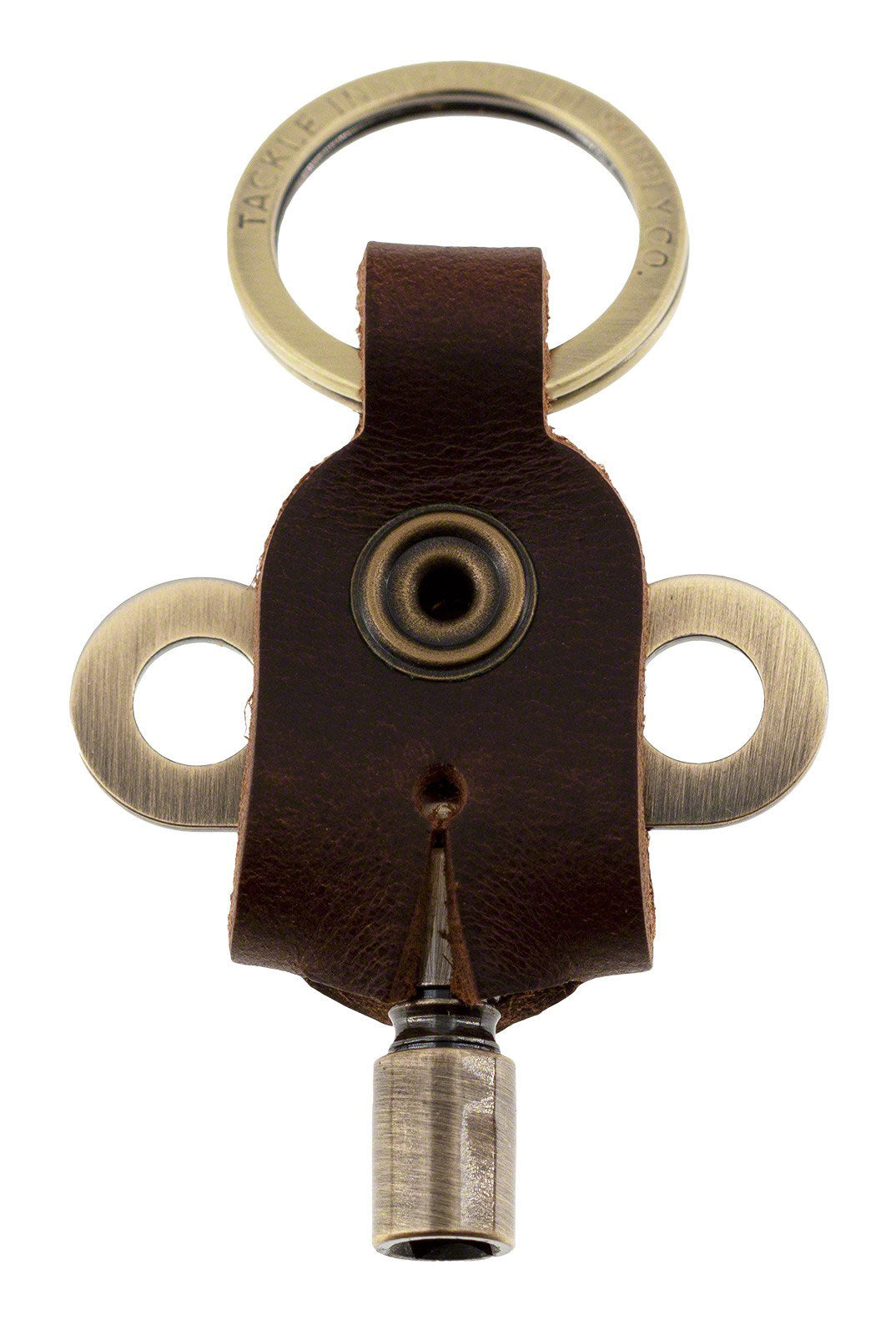 TIMEKEEPERS DRUM KEY & LEATHER CASE - ANTIQUE BRASS