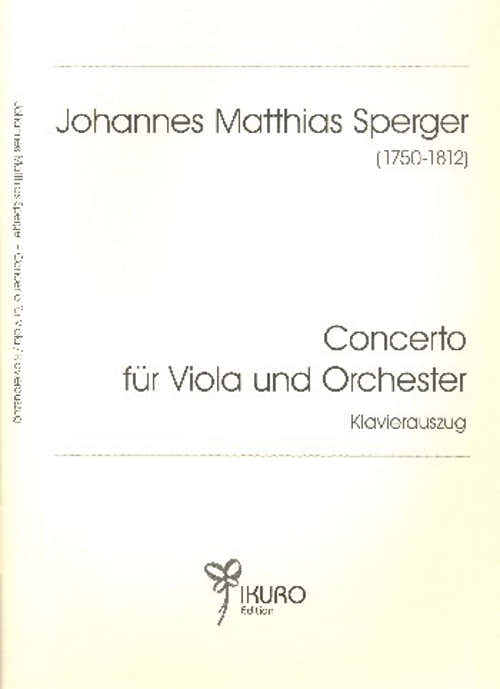 Sperger J.M. - Concerto voor altviool en orkest - Altviool & piano
