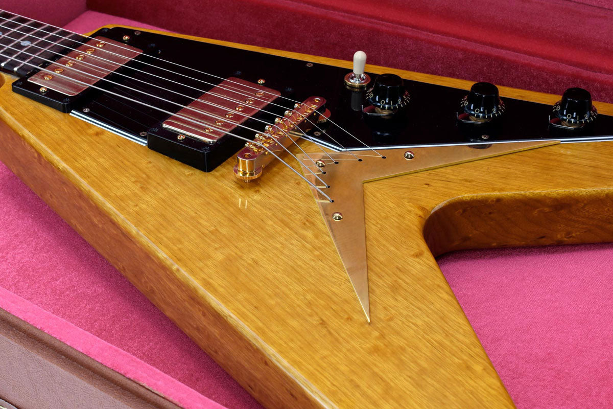 Flying V Korina 1958 Zwarte slagplaat Naturel CS HRC #82997