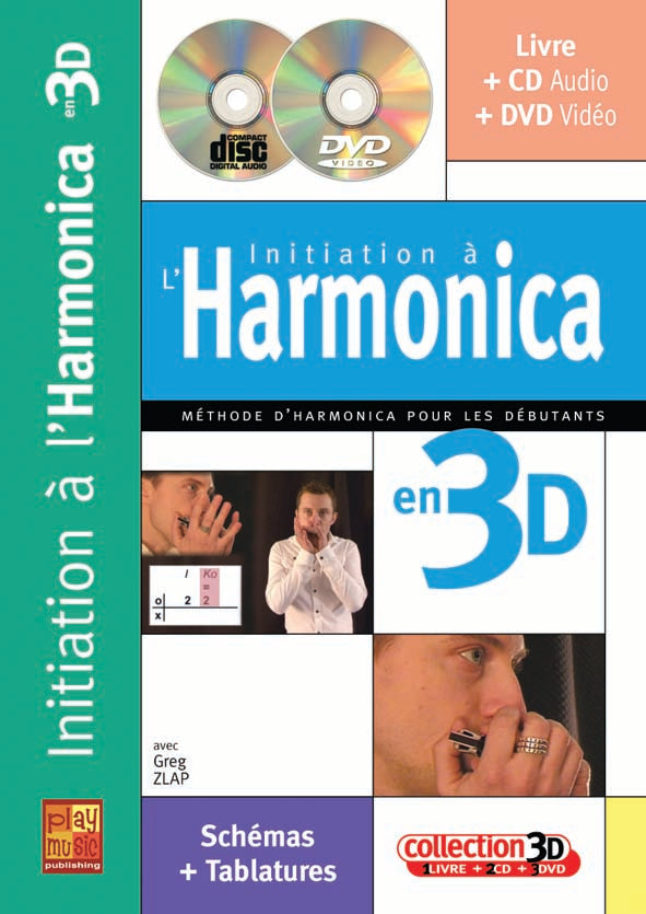 Play Music Publishing Zlap Greg - Initiation A L'harmonica En 3D CD + DVD