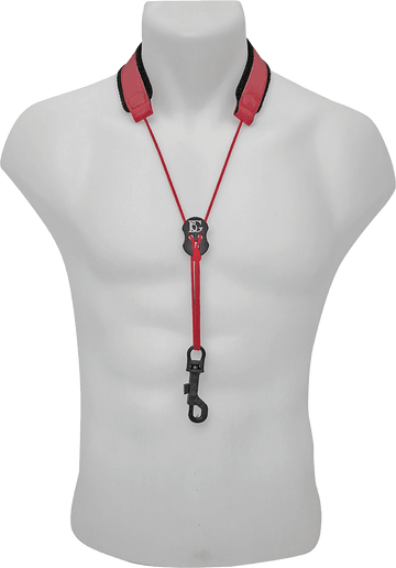 S29SH - LEATHER STRAP FOR SAX RED (CARABINER)