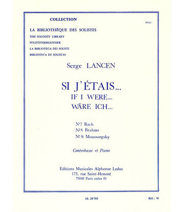 Lancen Serge - Si J'etais... - Contrebasse & Piano