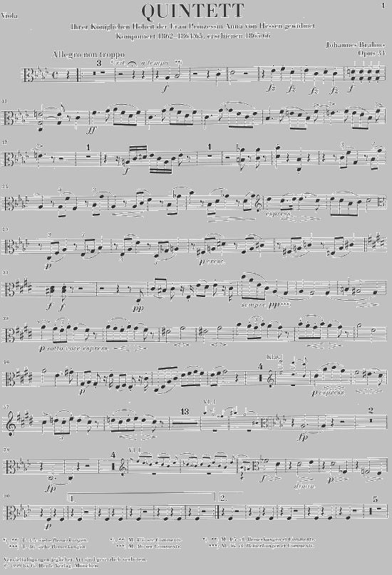 Brahms J. - Piano Quintet F Minor Op. 34