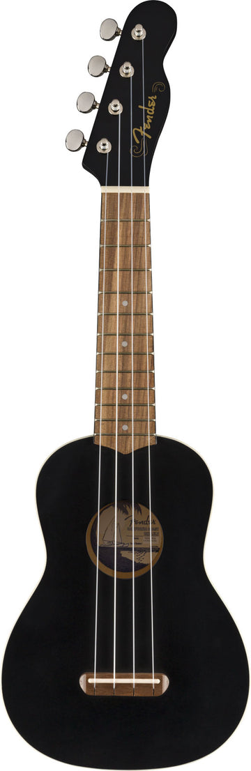 Venice sopraan-ukelele WN zwart