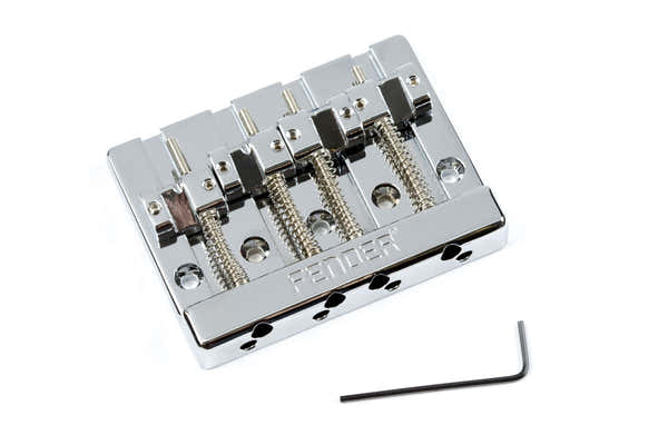 Fender Himass 4-String Bass Bridge Assembly With Brass Saddles Chrome
