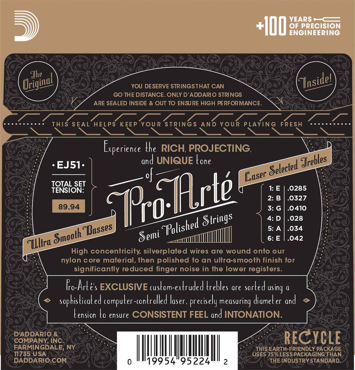 EJ51 PRO-arte Nylon Core Recording Strings
