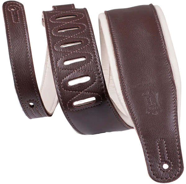 Gewatteerd Premium Leer 8,25 Cm - Donkerbruin-Crème
