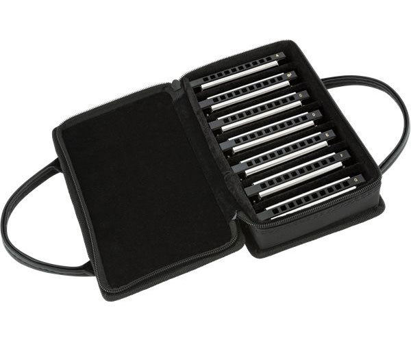 BLUES DELUXE HARMONICA PACK OF 7 WITH CASE