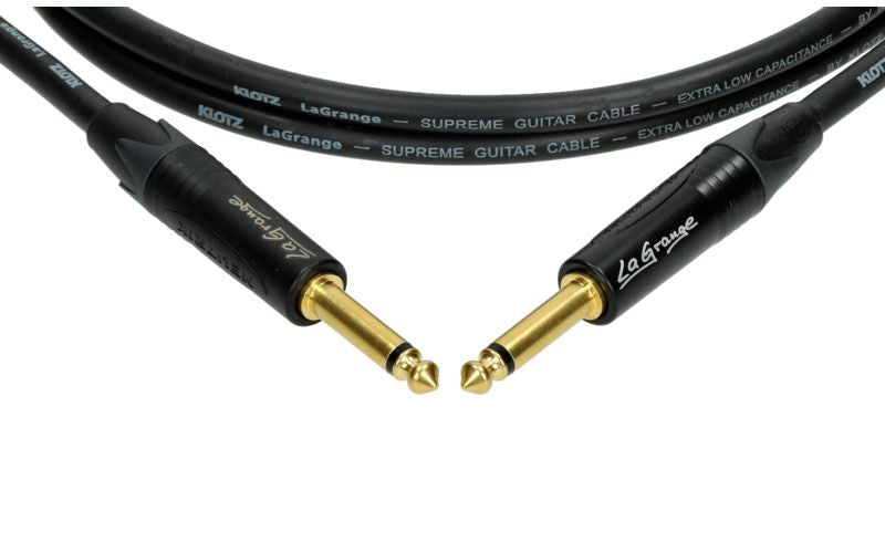 LA-grange Instrumentkabel Zwart 6M Mono Jack - Mono Jack Goudcontact