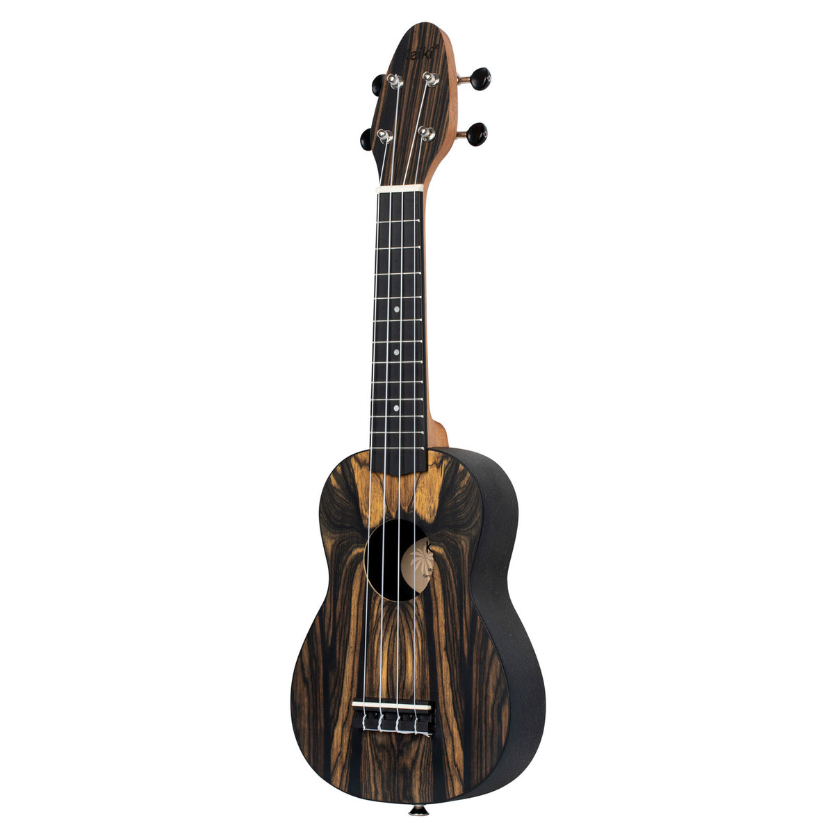 Keiki-sopraanukelele van ebbenhout