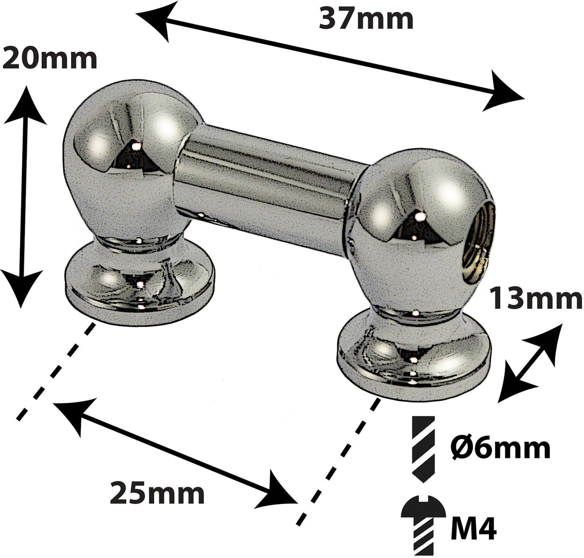 TL1D25 - Coquille Tube - 25mm - Double Tirant (X1)