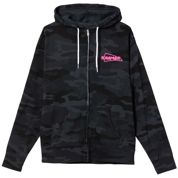 "M" Kramer Camo hoodie met volledige rits (Zwart)