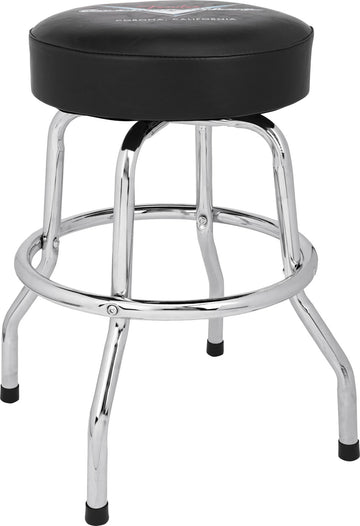 Barkruk met Chevron-logo Zwart-Chroom 24"