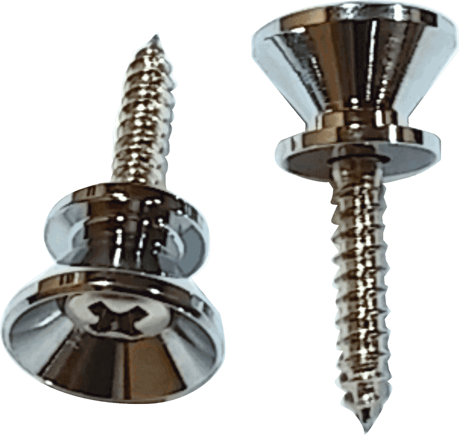 Attache-Courroies Type Strat par 2 avec Vis Chrome