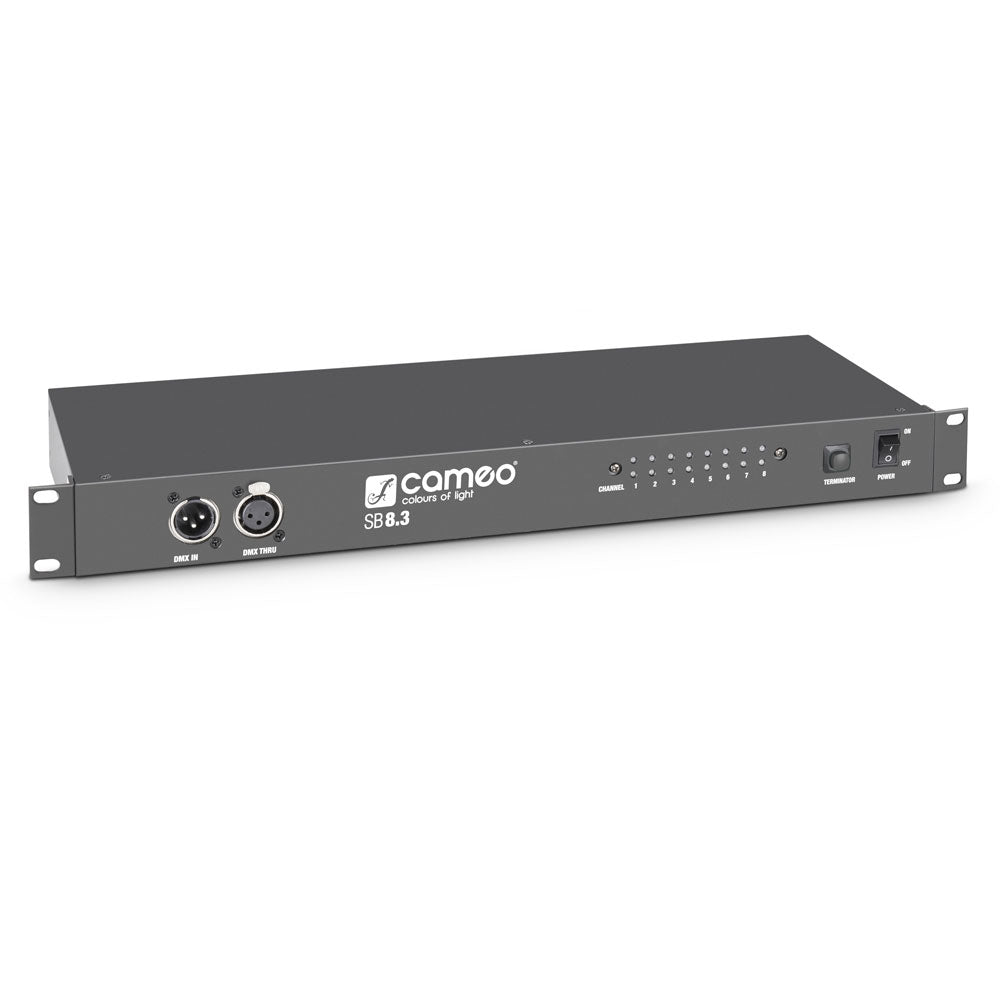 SB8.3 - SPLITTER - 8-KANAALS DMX-BOOSTER (3-PUNTS XLR)