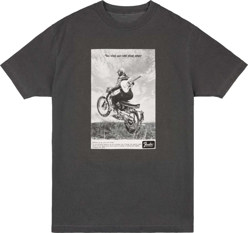 "L" Vintage Ad Biker Tee Graphite