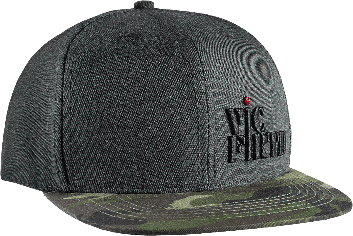 Grijze camouflage-snapbackpet met 6 panelen