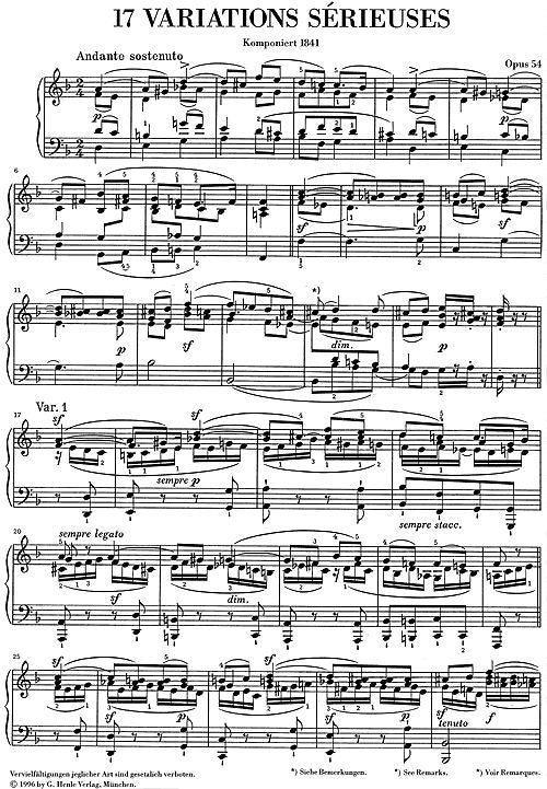Mendelssohn B F. - Variations Serieuses Op. 54