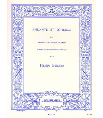 Busser Henri - Andante et Scherzo Op.44 - Trompette & Piano