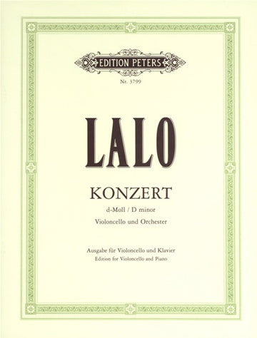 Lalo Edouard - Concerto In D Minor - Cello And Piano