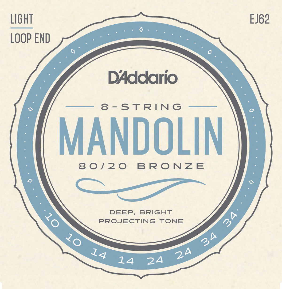 EJ62 80/20 Bronze Mandolinesnaren licht 10-34