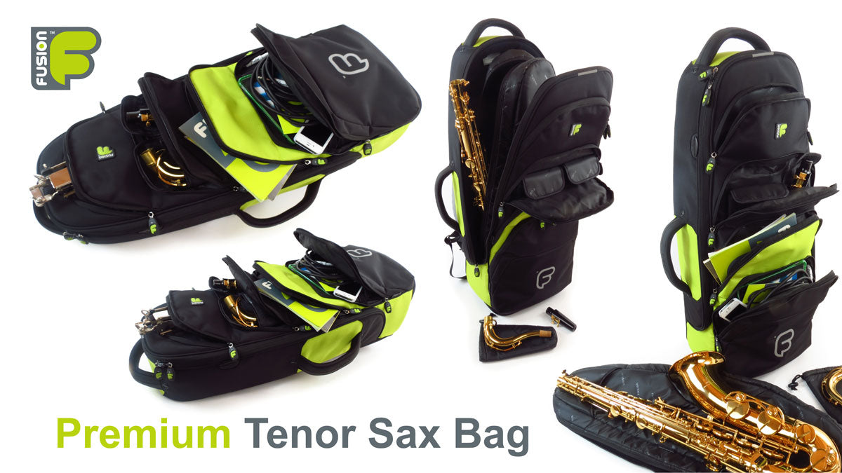 Premium Zwarte/Groene Tenorsaxofoonhoes