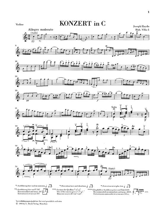 Haydn J. - Concerto For Violin And Orchestra C Major Hob. Viia:1