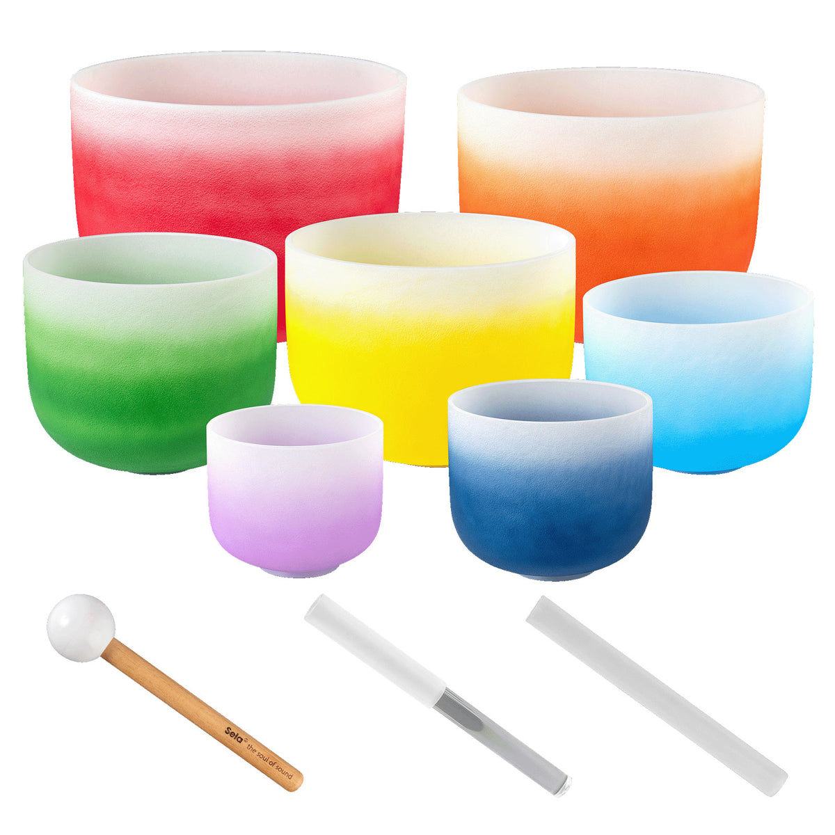 Sela Percussion Crystal Singing Bowl Chakra Set 432 Hz