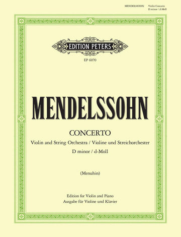 Mendelssohn Felix - Violin Concerto In D Minor - Violin And Piano