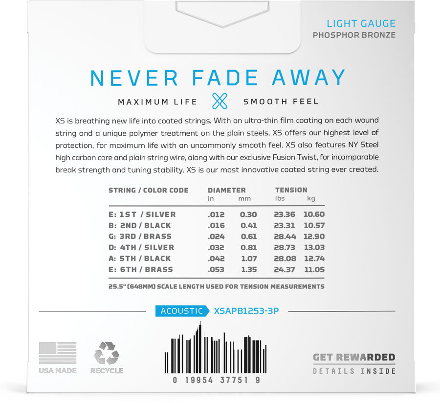 XSAPB1253-3P 12-53 Regular Light XS PB Coated 3-Pack