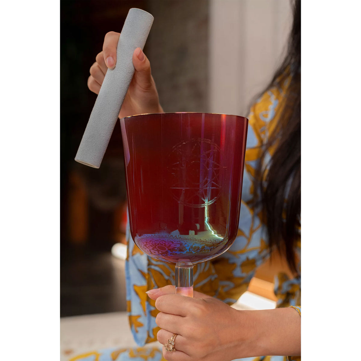 ESOLCSB417 - Bol chantant en cristal Essence Solfeggio 5.75" Re 417 Hz brun cuivré