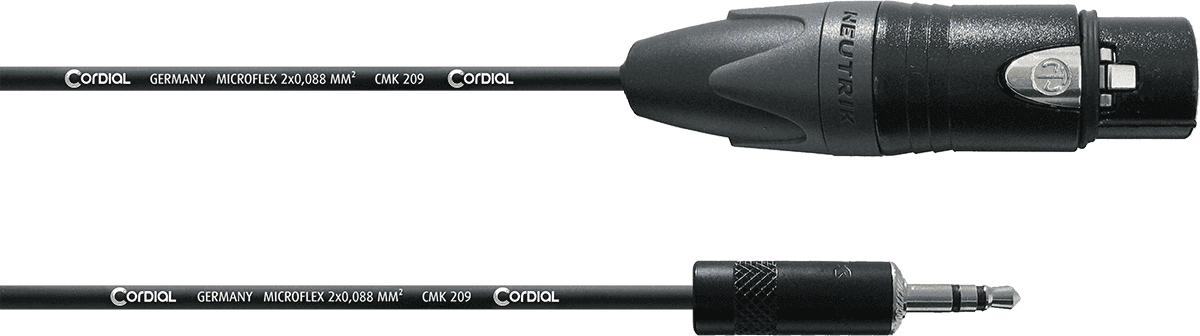 Cable Audio Asymtrique XLR Femelle/minijack Stéréo 1,5 M